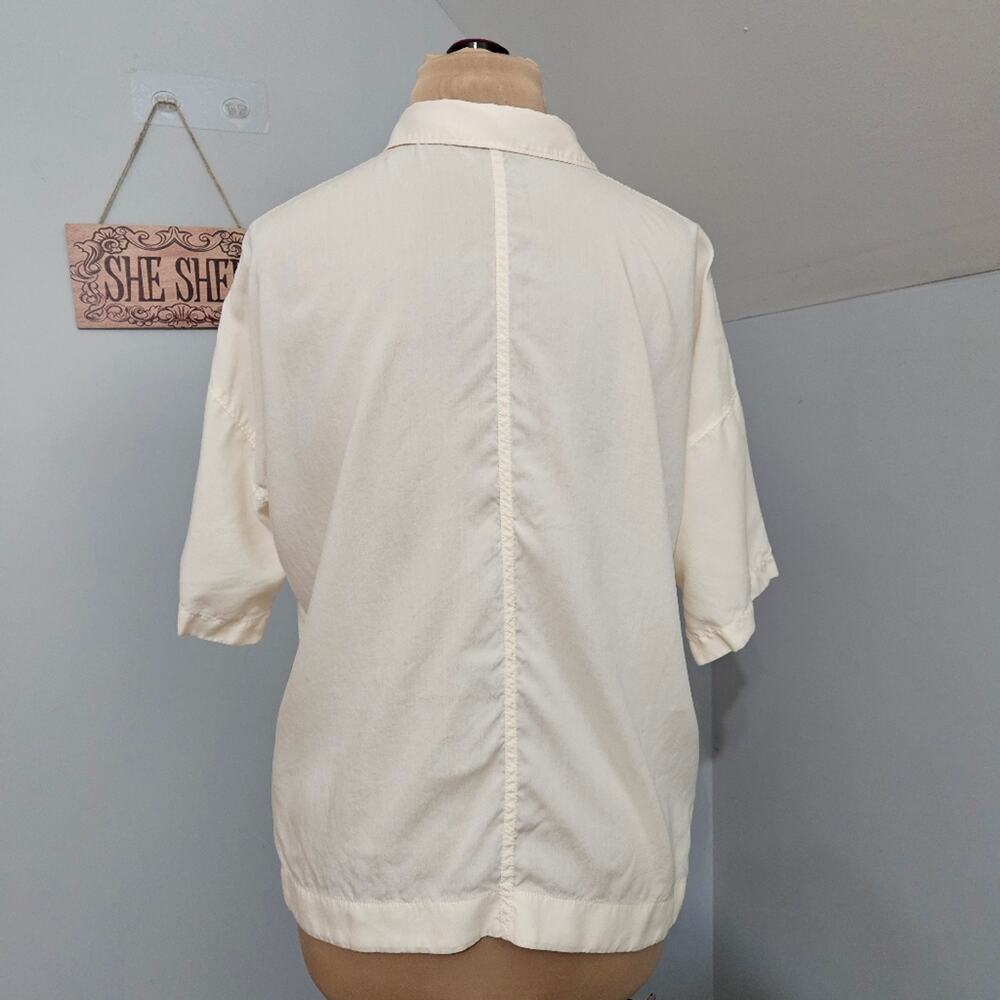 Everlane Oversized Ivory Button Front Shirt Top Size Small Minimal Capsule - Picture 3 of 10